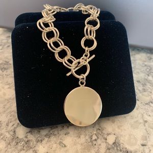 8 in. 925 Sterling Toggle Bracelet with engravable  disc